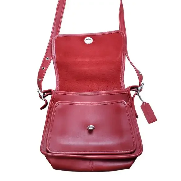 Vintage Coach Red Rambler's Legacy Crossbody Shoulder Bag - 9061 - Picture 6 of 15